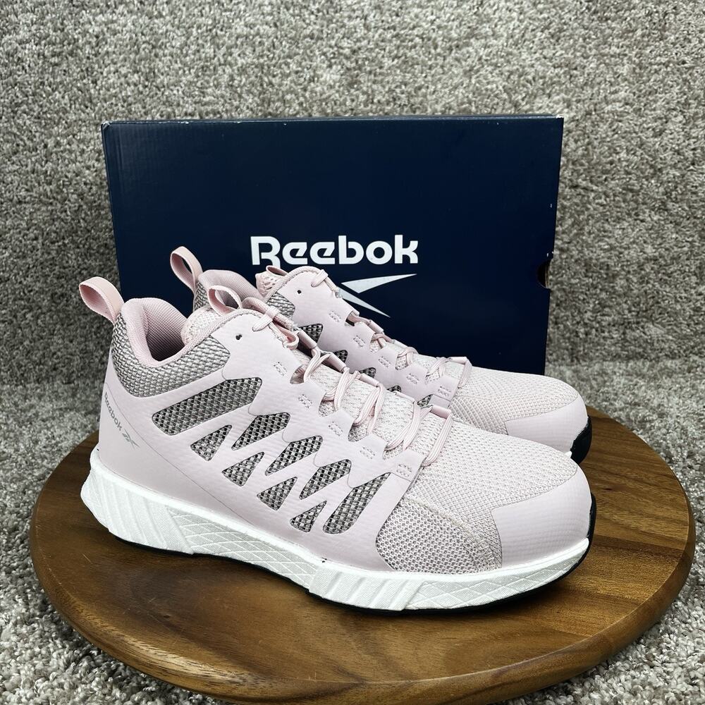 Reebok Fusion Flexweave Womens Size 12M Pink Composite Toe Safety Work Shoes
